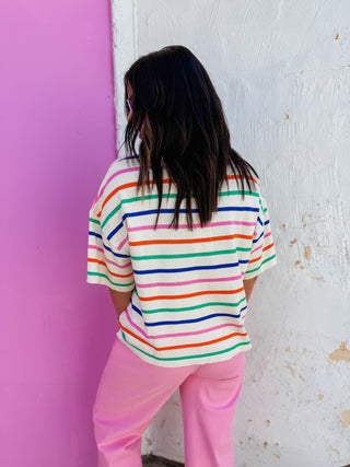 Color Current Striped Knit Top