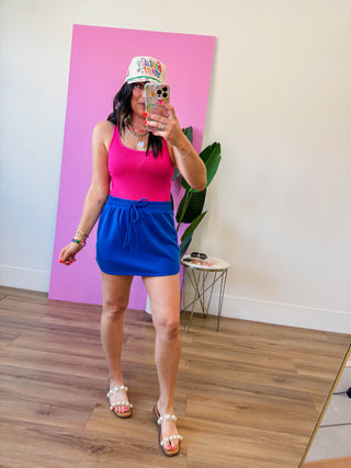 Monroe Striped Tank-Fuchsia