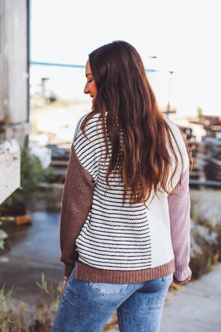 Valerie Sweater-Ivory/Mauve