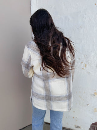 Santa Fe Jacket-Ivory Brown Plaid-Thread & Supply