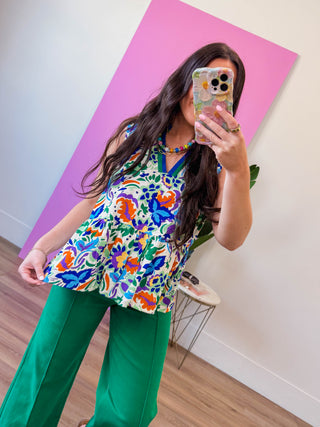 Iris Floral Tank
