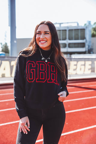 Nebraska Oversized Outline Cropped Crewneck