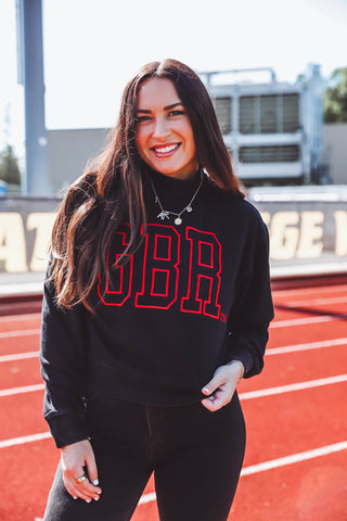 Nebraska Oversized Outline Cropped Crewneck