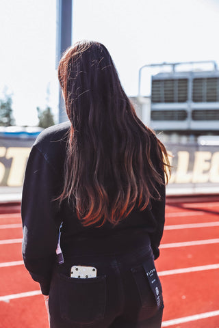 Nebraska Oversized Outline Cropped Crewneck