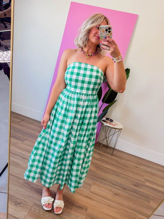 Fresh Start Midi Dress-Green