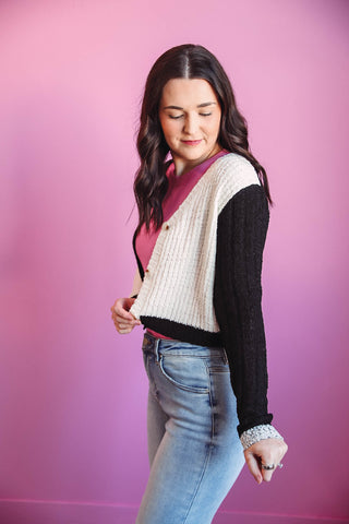 Rena Color Block Cardigan