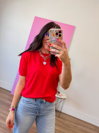 Carrie Knit Top-Red