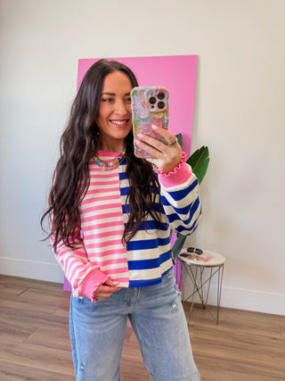 Cozy Contrast Striped Pullover