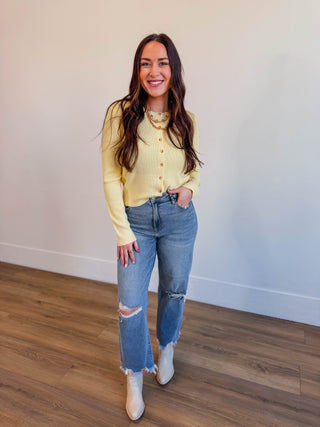 Comfy Luxe Cardigan-Lemon