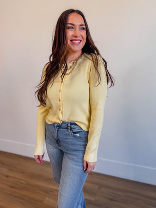 Comfy Luxe Cardigan-Lemon