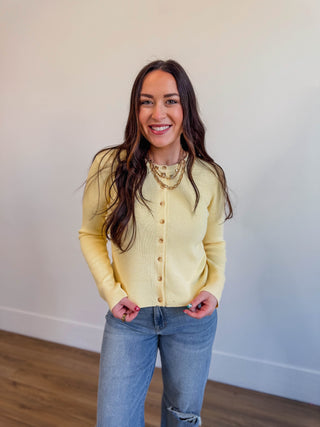 Comfy Luxe Cardigan-Lemon