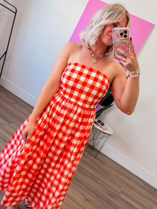Fresh Start Midi Dress-Orange