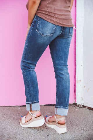 Parker Mid Rise Straight Leg Denim