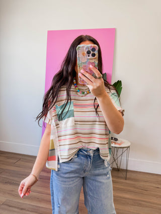 In Line Patchwork Tee