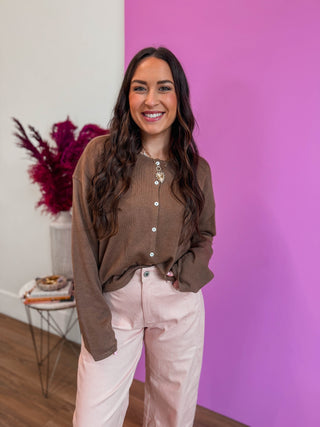 Cozy Core Cardigan-Espresso