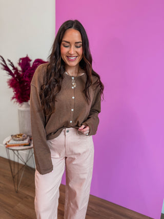 Cozy Core Cardigan-Espresso