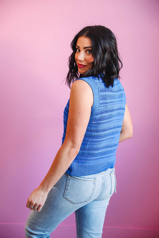 Tessa Knit Top-Blue