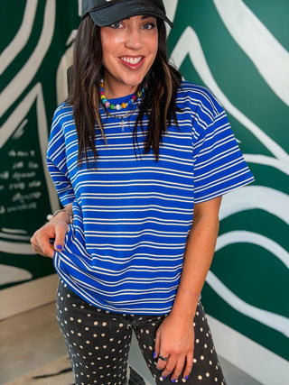 Axel Striped Tee-Blue