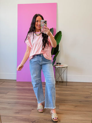 Pink Lemonade Striped Tee