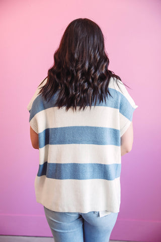 Kara Striped Sweater-Denim