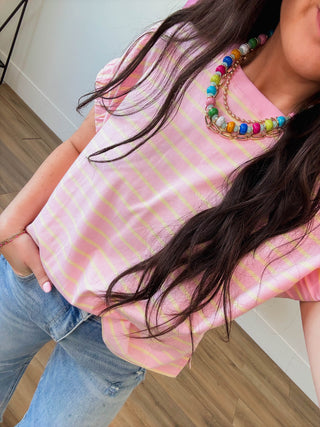 Pink Lemonade Striped Tee