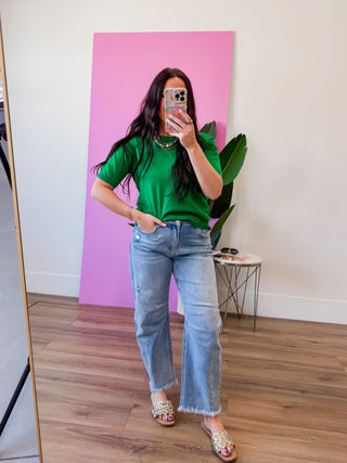 Carrie Knit Top-Green
