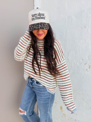 Vanessa Striped Sweater-Blue Mix