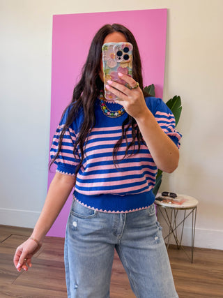 Chloe Striped Knit Top