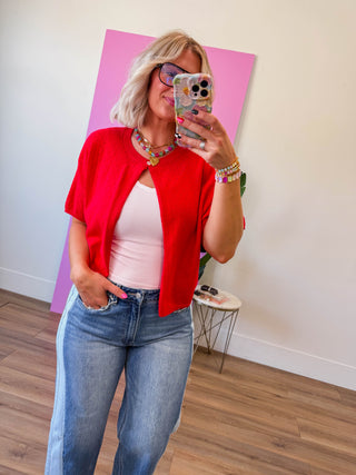 Claire Cardigan-Red