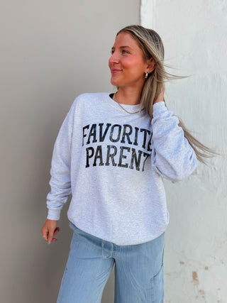 Favorite Parent Crewneck-Ash Grey