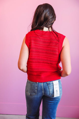 Tessa Knit Top-Red