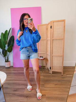 Paige Striped Pullover-Blue/Navy