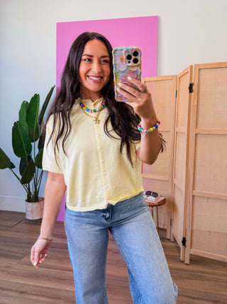 Tatum Knit Top-Yellow