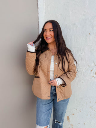 Hanna Quilted Jacket-Caramel