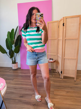 Marlie High Rise Denim Shorts