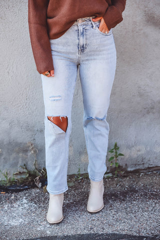 Josh High Rise Crop Girlfriend Denim