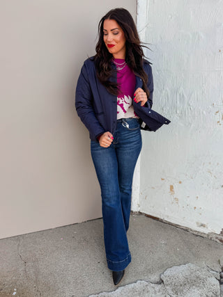 Hanna Quilted Jacket-Navy