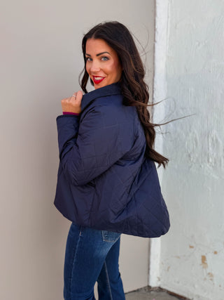 Hanna Quilted Jacket-Navy