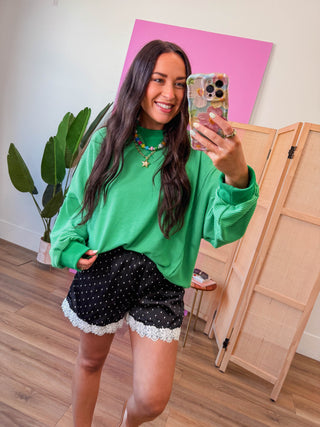 Paige Striped Pullover-Lime/Green