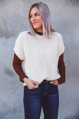 Keely Sweater Top-Cream