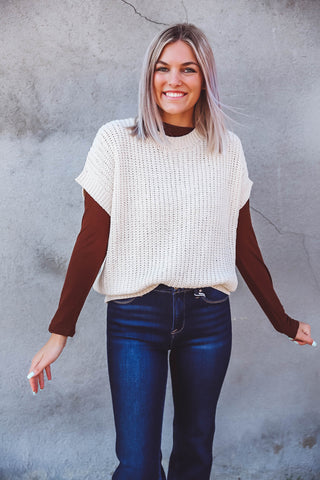 Keely Sweater Top-Cream