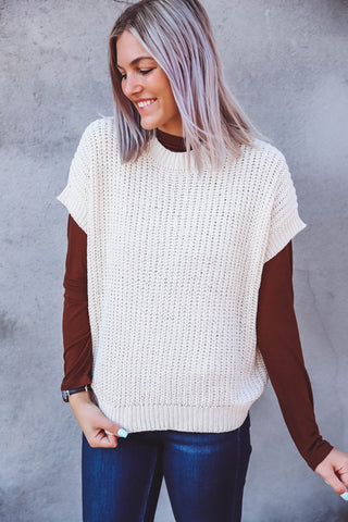 Keely Sweater Top-Cream