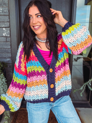 Happy Mix Cardigan-Navy Mix