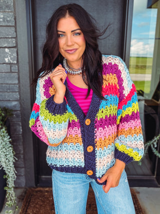Happy Mix Cardigan-Navy Mix
