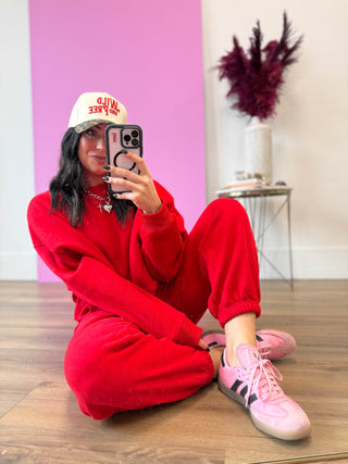 Easy Living Crewneck-Red