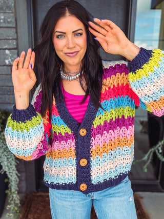 Happy Mix Cardigan-Navy Mix