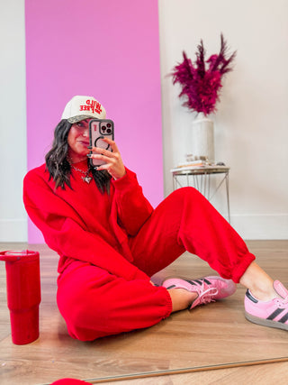 Easy Living Joggers-Red