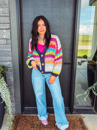 Happy Mix Cardigan-Navy Mix