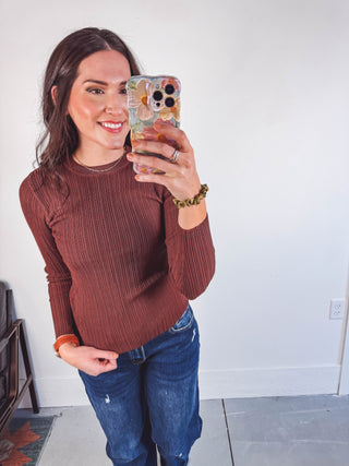 Lilah Knit Top-Burl Wood