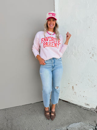 Favorite Parent Crewneck-Pink